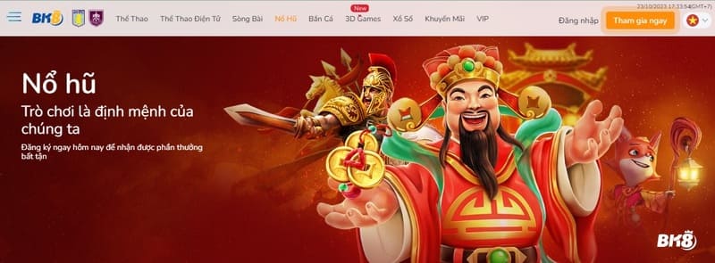 Chơi game nổ hũ BK8 bạn có thể khám phá kho game săn hũ khổng lồ